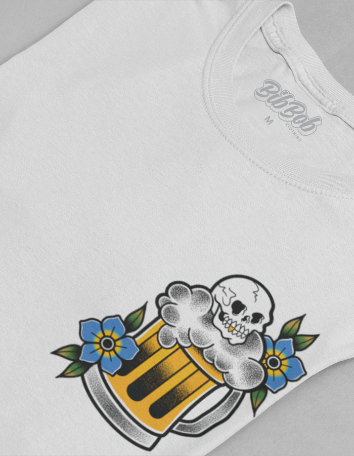 Front Beer White Folded Tee