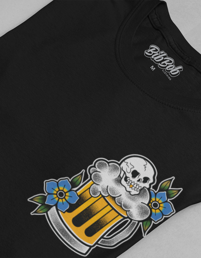 Front Beer Black Folded Tee