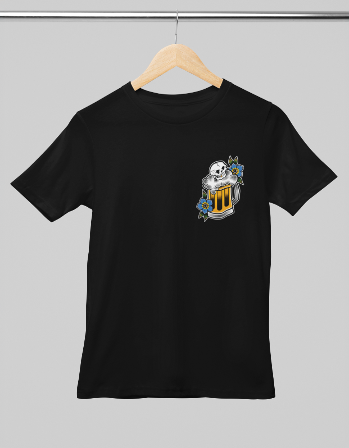 Front Beer Black Tee