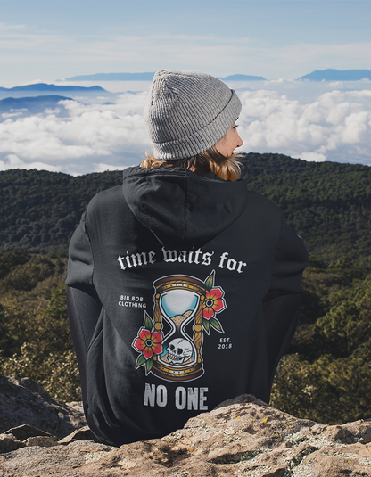 Back Time Waits Black Hoodie