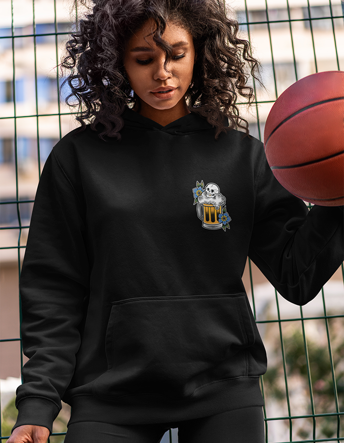 Front Beer Black Hoodie