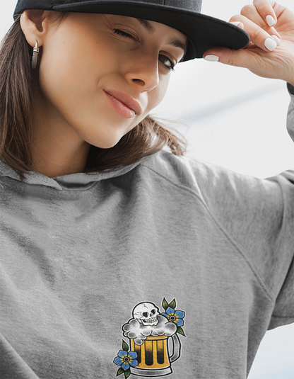 Front Beer Grey Hoodie
