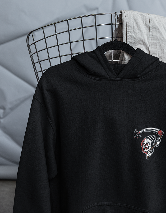 Front Grim Reaper Black Hoodie