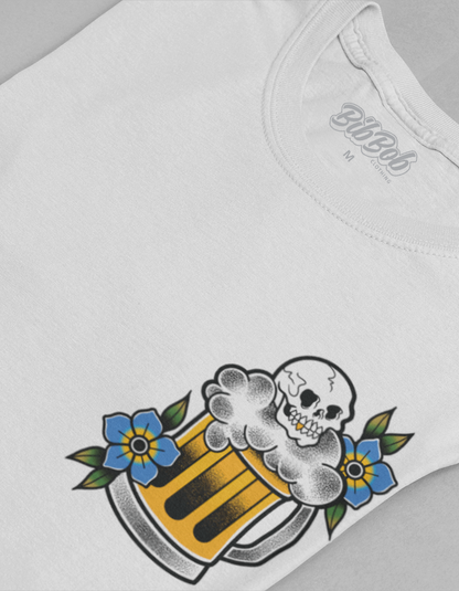 Front Beer White Folded Tee