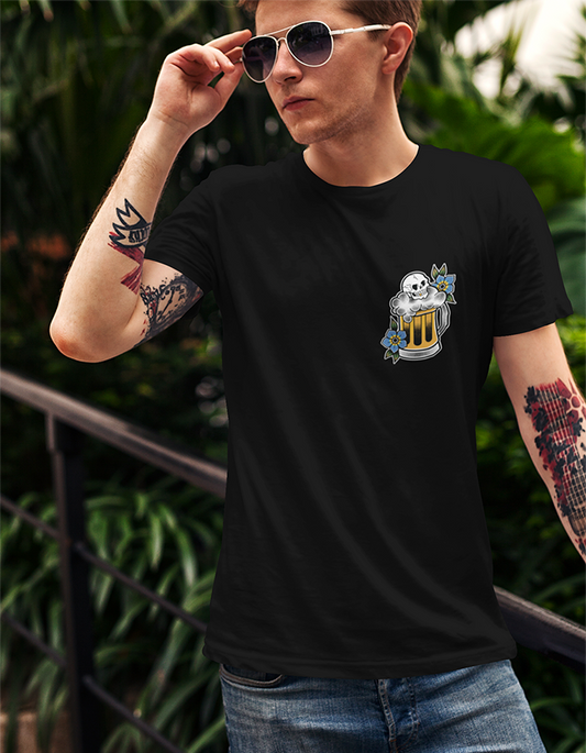 Front Beer Black Tee