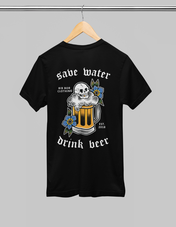 Back Drink Beer Black Tee