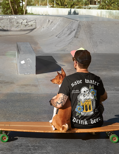 Back Beer Black Tee Skatepark