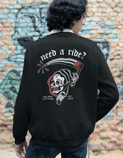 Back Need a Ride? Black Sweatshirt