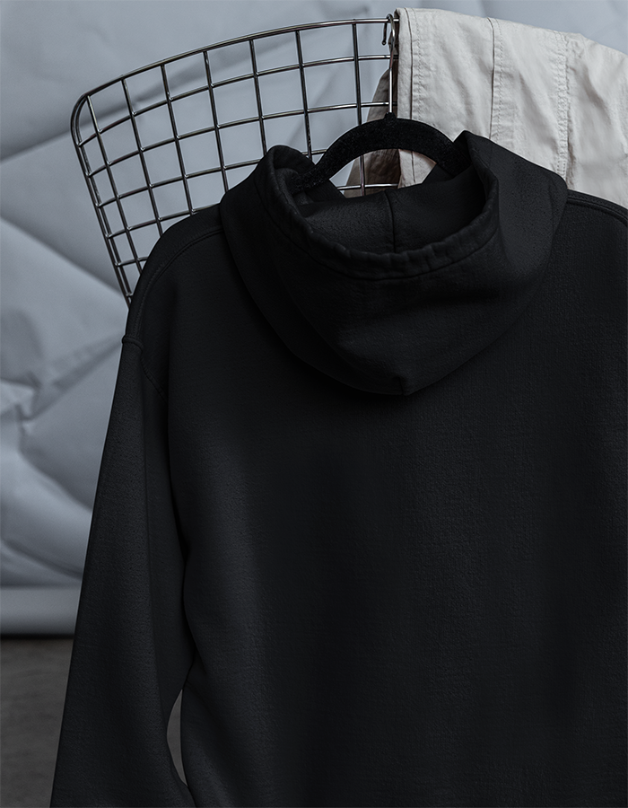 Back Blank Black Hoodie