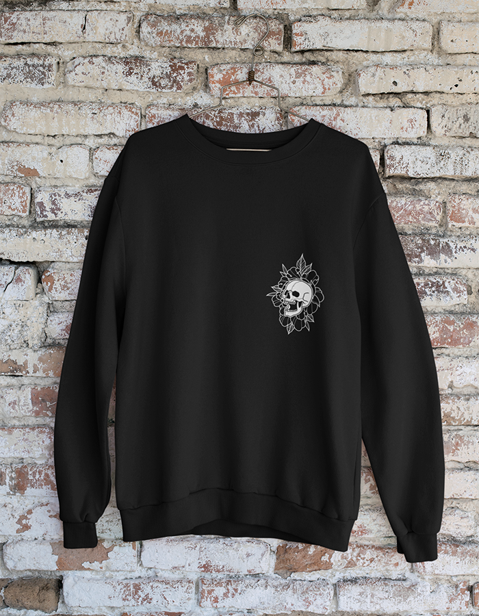 Front Peony Black Sweatshirt
