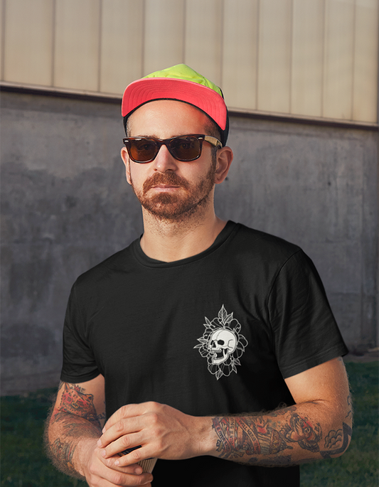 Front Peony Black Tee