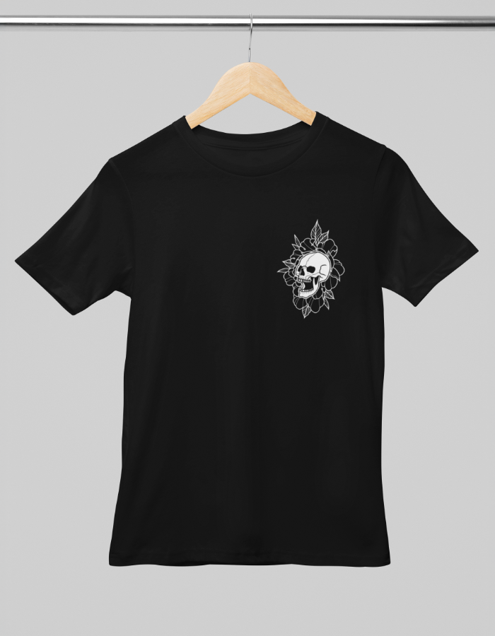 Front Peony Black Tee