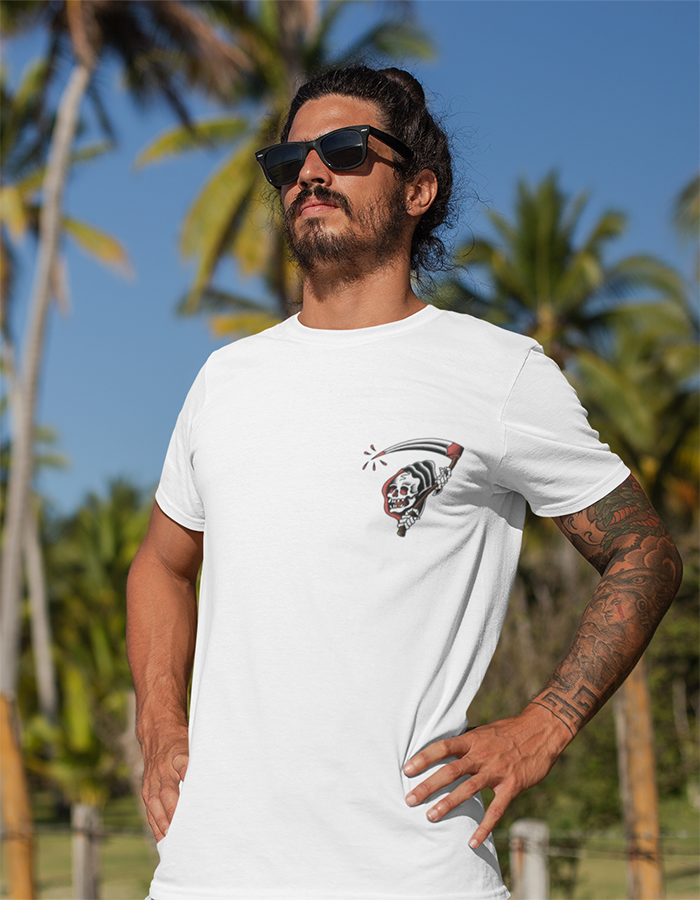 Front Reaper White Tee