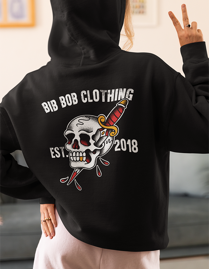 Back Skull & Dagger Black Hoodie
