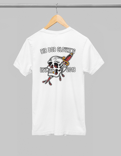 Back Skull & Dagger White Tee