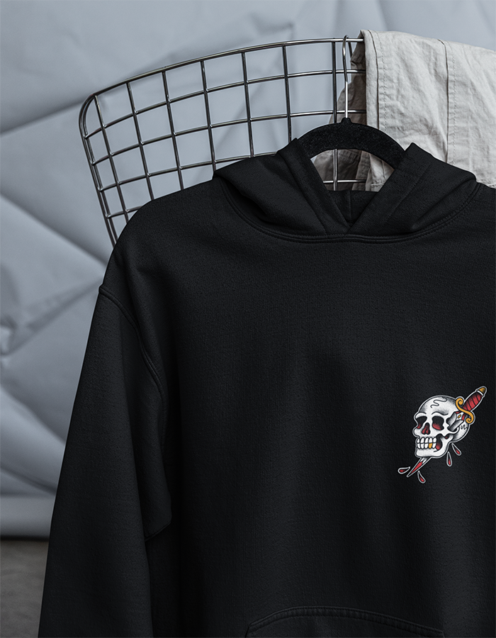 Front Skull Black Hoodie