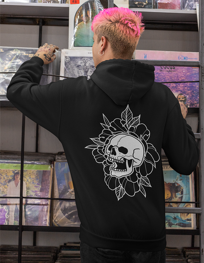 Skull & Peony Black Hoodie