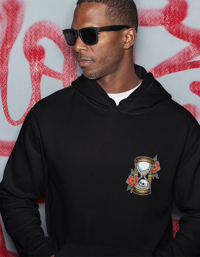 Front Time Black Hoodie