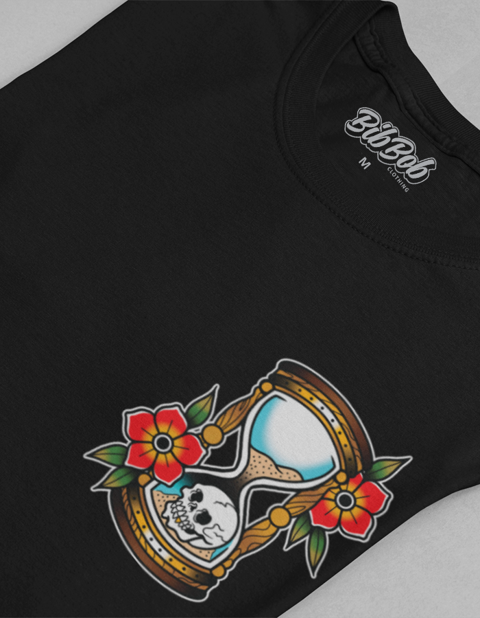 Front Time Black Folded Tee