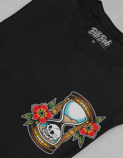 Front Time Black Folded Tee