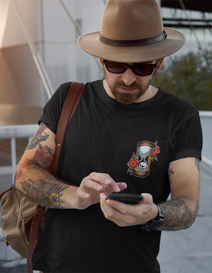 Front Time Black Tee