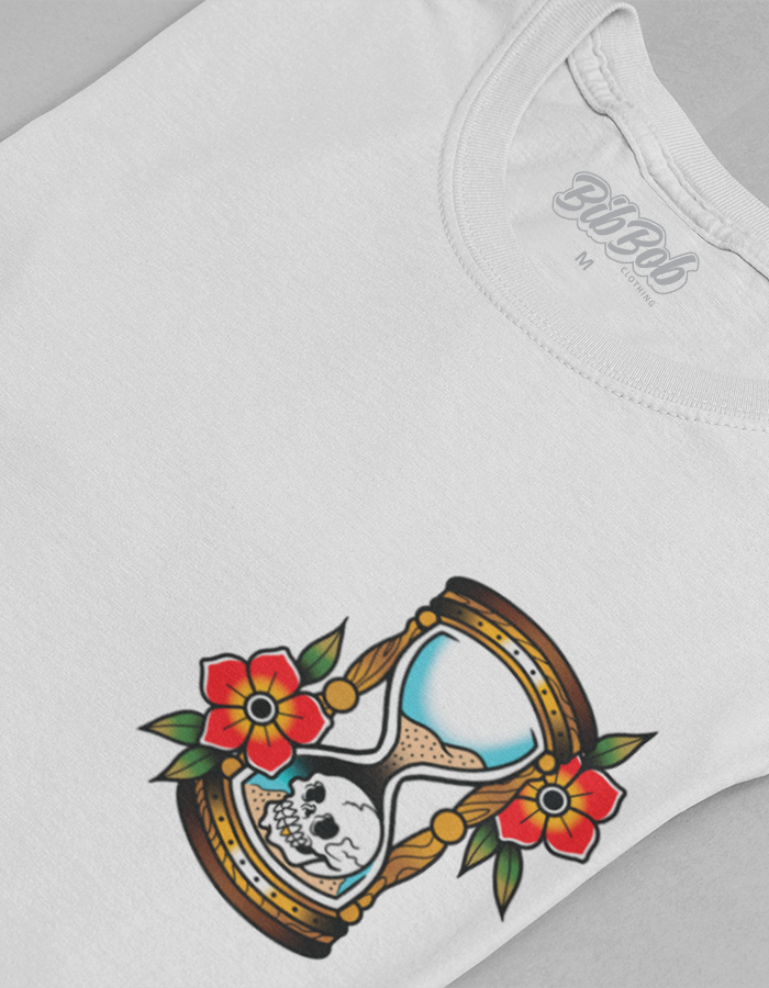 Front Time White Folded Tee