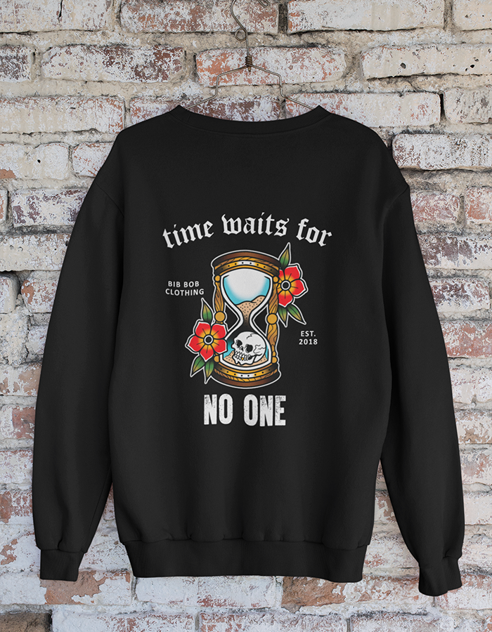 Back Time Waits Black Sweatshirt