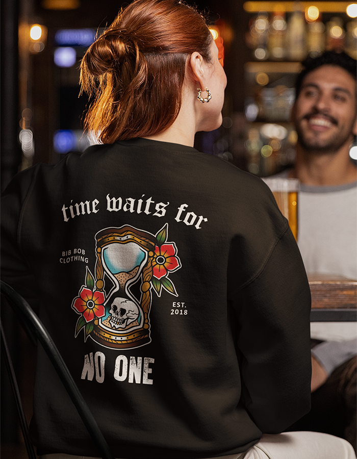 Back Time Waits Black Sweatshirt