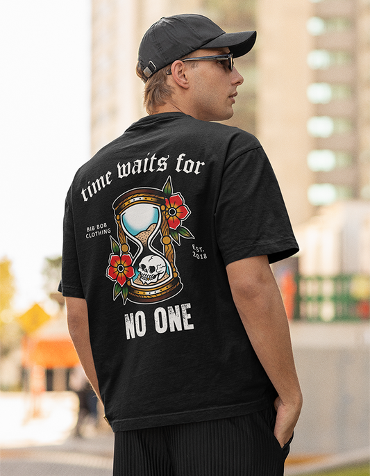 Back Time Waits Black Tee