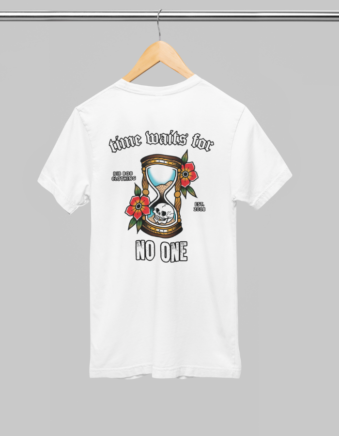 Back Time Waits White Tee
